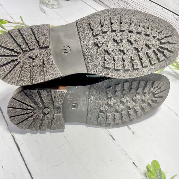 NEW Men's Black Lace-Up Boots with Side Zipper - Size 10 - Picture 9 of 9